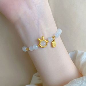 Fashion Imitation Green Jade <b>Bracelet</b> for Women Natural Crystal Gemstone <b>Beads</b> <b>Gold</b> Rabbit Vintage Agate <b>Bracelet</b> - Product Image 5