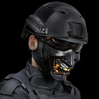 Prajna Style Daemonophobia Demi-Visage Masque Tactique Roman Fluorescence Effet Cosplay Halloween Party Masque Chasse Accessoires