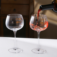 Copa de Vino Tinto de Cristal Transparente con Tallo Largo, Divertida y Original, Personalizada con Impresión, para Regalo de Cumpleaños o Jubilación