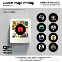 Boîte à musique en acrylique avec enregistreur CD, disque rotatif magnétique personnalisé avec capteur NFC, aimant de réfrigérateur audio