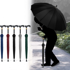 Parapluie automatique à double détection de haute qualité pour garçons Grand coupe-vent renforcé avec longue poignée Design droit moderne - Product Image 5