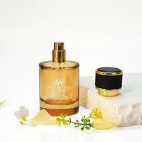 Botella de Perfume de Vidrio Cilíndrica Transparente Personalizada de Fábrica, 30 ml, 50 ml, 100 ml, con Tapa a Presión, Recargable, con Embalaje
