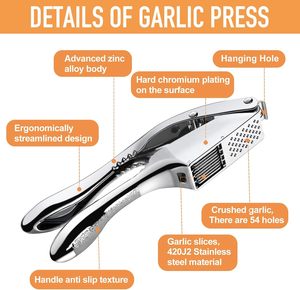 2 in 1 Premium Manual Stainless Steel Garlic Press Crusher Slicer Eco-Friendly - Product Image 2
