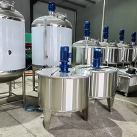 Réservoir de mélange de chauffage électrique à simple ou double veste Agitateur mélangeur de liquide mélange de chauffage en acier inoxydable 300l 500L réservoir de mélange