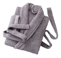 Peignoir de spa pour femme 100 % coton velours, logo personnalisé, motif lettres/à pois, finition délavée, manches longues, longueur intégrale, pour salon de beauté