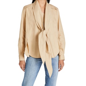 Elegante Camicetta da Ufficio a Maniche Lunghe per Donna <span class=keywords><strong>con</strong></span> Design a <span class=keywords><strong>Nodo</strong></span> sull'Orlo per Abbigliamento Formale e Outfit Professionali - Product Image 2