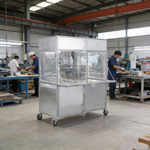 Carrito Plegable Portátil de Acero Inoxidable con 4 Ruedas para Venta Ambulante de Helados, Café, Hot Dogs y Dulces - Product Image 4