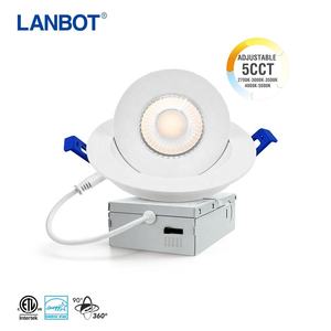 <span class=keywords><strong>Spot</strong></span> encastré orientable 5 CCT sélectionnables, 3 pouces, 7W, pour plafonds inclinés, éclairage <span class=keywords><strong>LED</strong></span> sans boîtier, homologué IC - Product Image 2