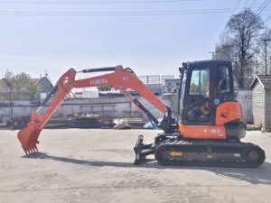 Mini-excavatrice Kubota Kx163-5 d'occasion, 5,6 tonnes, petite pelle hydraulique, bon état, matériel de construction d'occasion - Product Image 3