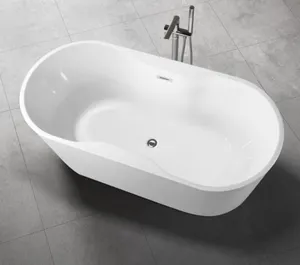 Simple Design Hotel Adults Acrylic Bath Tub Bathroom Walk In Apron Solid Surface Bathtub