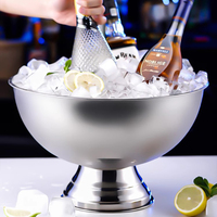Fabricant OEM, seau à champagne 15L, seau à vin en acier inoxydable, refroidisseur de boissons, bac à glace pour bière, pour buffet, bar, restaurant
