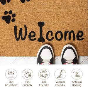 DB Coir Doormat with Non-Slip PVC Backing Modern Indoor/Outdoor <b>Welcome</b> <b>Mats</b> for Home or Office Printed Front Door <b>Mat</b> - Product Image 3