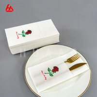 Serviettes en papier Airlaid personnalisées avec logo, effet lin, pour restaurant - Offre Spéciale