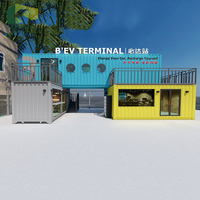 Bar préfabriqué de 40 pieds 20 pieds Conception de kiosque alimentaire extérieur rapide pour restaurant conteneur mobile à vendre