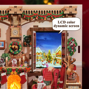 Tonecheer la macchina del suono del Cottage di natale luce giocattoli di natale decorazioni per la casa Puzzle di legno giocattoli per bambini - Product Image 5