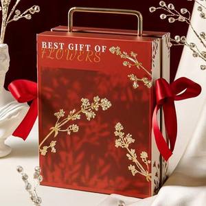 Rote Blume Schatten High-End Hochzeit Urlaub Geschenk <span class=keywords><strong>box</strong></span> Elegante Wellpappe Ordner Set mit verschwinden den Druck Handhabung - Product Image 3