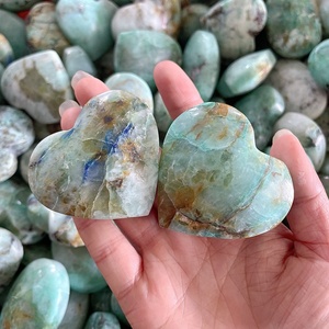 <span class=keywords><strong>Cristallo</strong></span> di Crisocolla Naturale Intagliato con Azurite a Forma di Cuore, Pietra Curativa Energetica per Decorazione Casa e Feng Shui - Product Image 2
