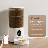 Distributeur intelligent de nourriture pour animaux de compagnie de grande capacité 5L, WiFi, alimenté par batterie, contrôle des portions programmé, écran LCD, appel vocal, double bac à nourriture