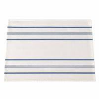 Serviette de table classique en coton 100% teint en fil, à rayures bleues épaisses et fines, pour hôtel, restaurant, café
