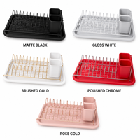 Égouttoir à vaisselle en acier inoxydable avec bac de récupération en PP, support de comptoir de cuisine pour assiettes et bols, organisateur de couverts OEM ODM