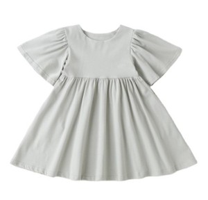 Puffy manica corta in cotone lavorato <span class=keywords><strong>a</strong></span> <span class=keywords><strong>maglia</strong></span> 100% cotone tinta unita bambina e donna abiti Casual <span class=keywords><strong>a</strong></span> spirale - Product Image 4