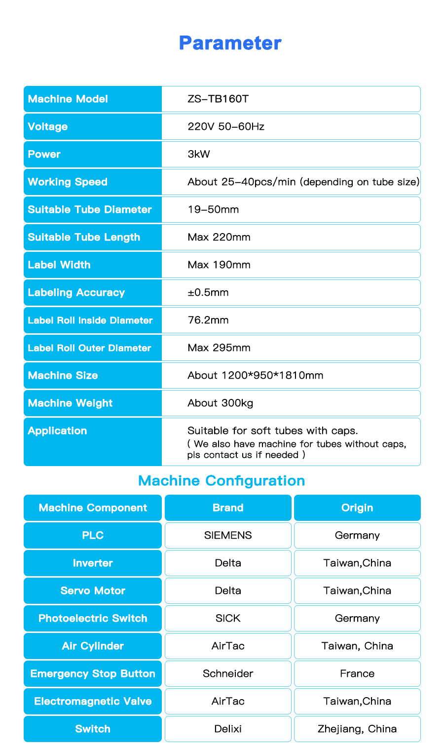 ZONESUN ZS-TB160T Automatic Round Soft Plastic Tube Labeling Machine