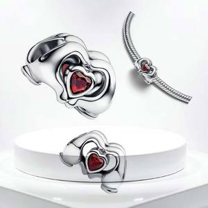 Pendentif <span class=keywords><strong>de</strong></span> Noël en argent sterling 925, boucles d'oreilles flocon <span class=keywords><strong>de</strong></span> neige, perles adaptées aux bracelets, colliers, bijoux, cadeaux DIY - Product Image 6