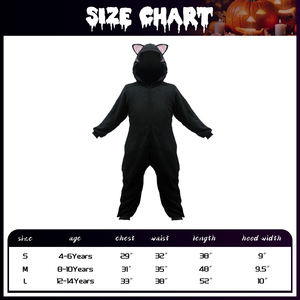 ชุดคอสเพลย์แมวดำแสนสบายสำหรับเด็กผู้หญิง พร้อมกระโปรง ชุดแฟนซีฮาโลวีน สไตล์อนิเมะ - Product Image 6