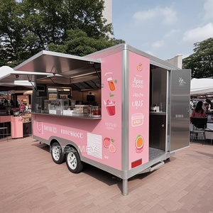 Carrito de Comida Multifuncional de Acero Inoxidable Color Naranja 2025 para Venta de Café, Helados y Pizza - Product Image 1