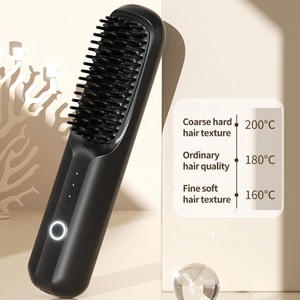 Lisseur de <span class=keywords><strong>cheveux</strong></span> portable sans fil, peigne en céramique rose, appareils de coiffage des <span class=keywords><strong>cheveux</strong></span>, ions négatifs, brosse lissante électrique MCH - Product Image 6