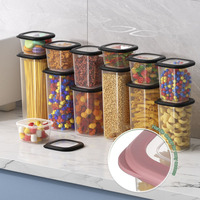 Ensemble de 6 boîtes de conservation alimentaire en plastique PP de haute qualité, hermétiques, empilables, pour bonbons, fruits secs, pâtes