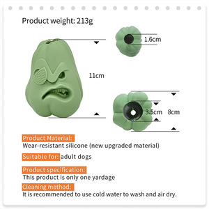 Kabak kafa ile yeni çevre dostu silikon köpek kedi maması kabı korsan grafik Anti-Bite anti-isyan oyuncak evcil tatlılar için depolama - Product Image 4