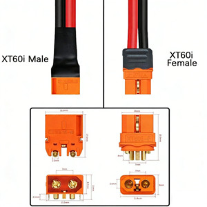 공장 직판 XT60i 암-수 어댑터 연장 케이블 12AWG 300V 주석 도금 구리선, 태양광 휴대용 발전소용 - Product Image 3