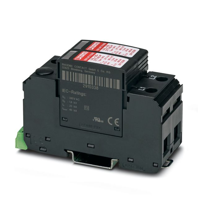 2910385 Three-phase Surge Protector, 4,000v Voltage Protection, Maximum 30 Ka, 15 Ka Discharge, Din Rail Mounting, -40.c to 80