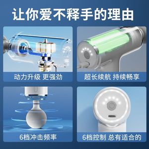 Mini Massage Gun 2500 MAh Brushless Motor 12 Speed <b>Levels</b> USB Rechargeable With 4 Massage Heads - Product Image 2