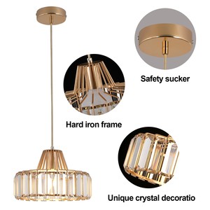 Crystal Chandelier Modern Iron Dining Room Chandelier Bar Bedroom Bedside Pendant Lamp Gold - Product Image 3
