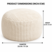 Canapé-lit pouf surdimensionné en mousse déchiquetée, emballé compressé, pour salon et mobilier de cinéma maison