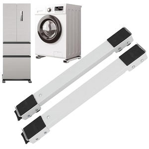 <span class=keywords><strong>Support</strong></span> Universel à 4 Roues Socle Réglable pour Lave-Linge et Sèche-Linge Base Mobile en Inox pour Mini Réfrigérateur - Product Image 1