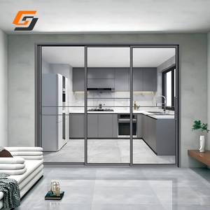 Porte coulissante d'angle moderne à 90 degrés, grande, en verre trempé, avec montant en aluminium, pour patio, villas et cuisines - Product Image 6