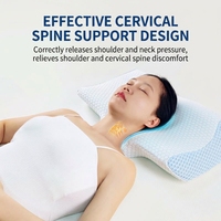 Oreiller cervical ergonomique en mousse à mémoire de forme pour soulager les douleurs cervicales, avec housse amovible et lavable, orthopédique, pour dormeurs sur le côté, le dos ou le ventre