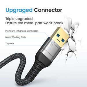 Cable de extensión USB 3,0-0,3 m Super Fast 5Gbps macho a hembra para lector de tarjetas, teclado, impresora, escáner, cámara - Product Image 5