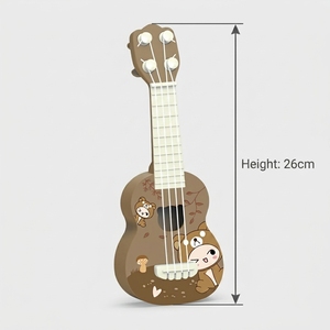 Ukulélé 4 cordes pour débutants, motif <span class=keywords><strong>ours</strong></span> classique, finition marron et rose, style dessin animé, instrument de musique pour enfants - Product Image 2