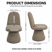 Chaise de salle à manger moderne DM avec piétement, assise rembourrée et dossier arrondi pour hôtel, café et maison