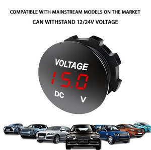 Voltmètre numérique étanche 12V 24V avec affichage LED pour testeur de tension de batterie de voiture, moto et bateaux (courant continu) - Product Image 6