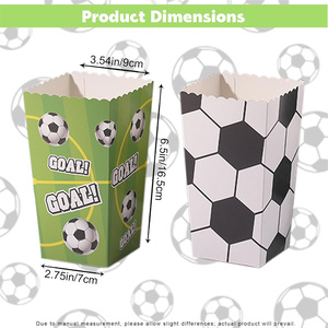 Boîtes à popcorn sur le thème du football, contenants à collation en papier, boîtes à cadeaux vertes et noires pour soirées de football, anniversaires sportifs - Product Image 2