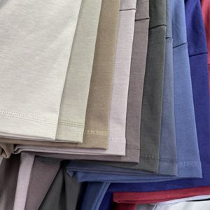 Men's Oversized 100% Cotton Jersey Short Sleeve O-<b>Neck</b> T-Shirt Solid Color Casual Fit Breathable Knitted Plain Dyed - Product Image 5