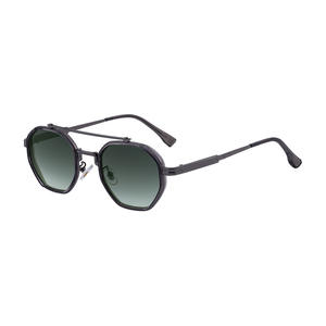 Nuevas gafas de sol poligonales unisex con montura negra, protección UV400 de metal y plástico, gafas de sol de clase 2 con caja WF 5G386 - Product Image 3