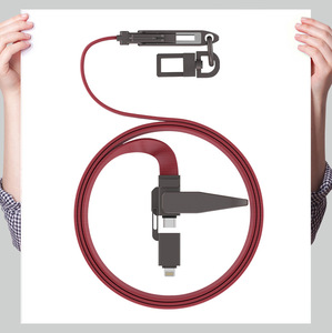 Cavo USB-C con Laccetto, <span class=keywords><strong>Ricarica</strong></span> Rapida 60W, Trasferimento Dati 480Mbps, Cinghia Integrata, Cavo USB-C a USB-C per Telefono, Android - Product Image 4