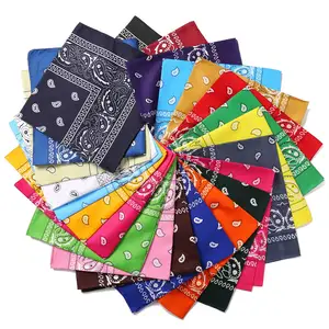 Foulard Bandana multifonctionnel en coton 100%, foulard carré imprimé à la main, unisexe, Sport, bandeau de cheveux, couvre-chef