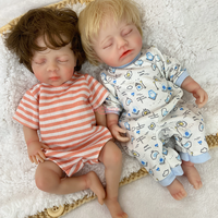Poupée Reborn en Silicone avec Cheveux Plantés à la Main, Corps Entièrement en Silicone, Différentes Expressions, Jouet Interactif pour Bébé
